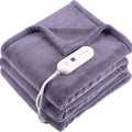 Electric Blanket Twin Size - 62"x84" Heated Blanket with Overheating Protection, Extremely Cozy Soft Fast Heating with 5 Levels &amp; 10 Hours Auto Off, Lavender Purple