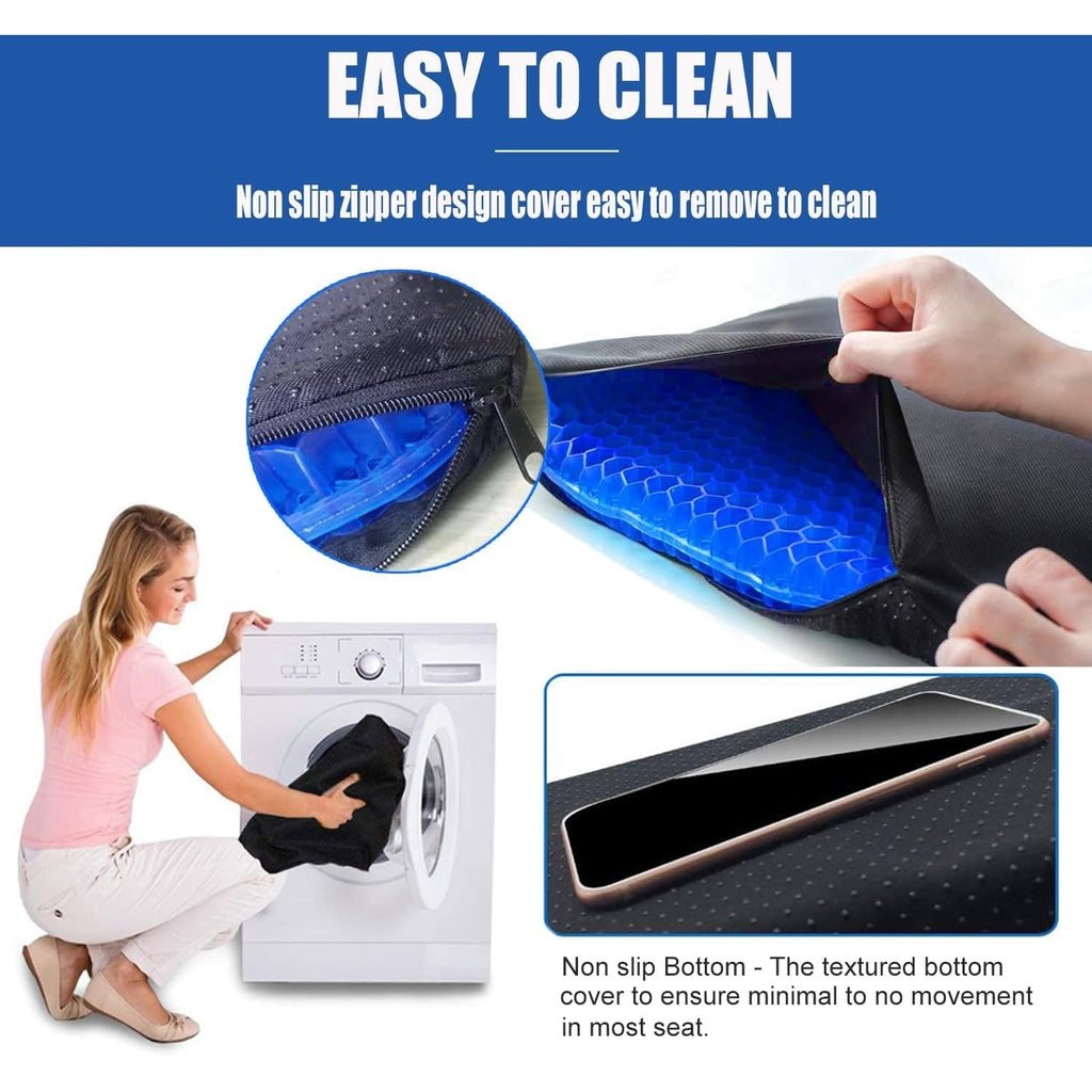 Gel Seat Cushion - Non-Slip Egg Seat Cushion Chair Pads - Office Chair Car Seat Cushion for Sciatica &amp; Back Pain Relief - Coccyx Cushion for Home, Wheelchair, Computer, Desk Chair, Truck