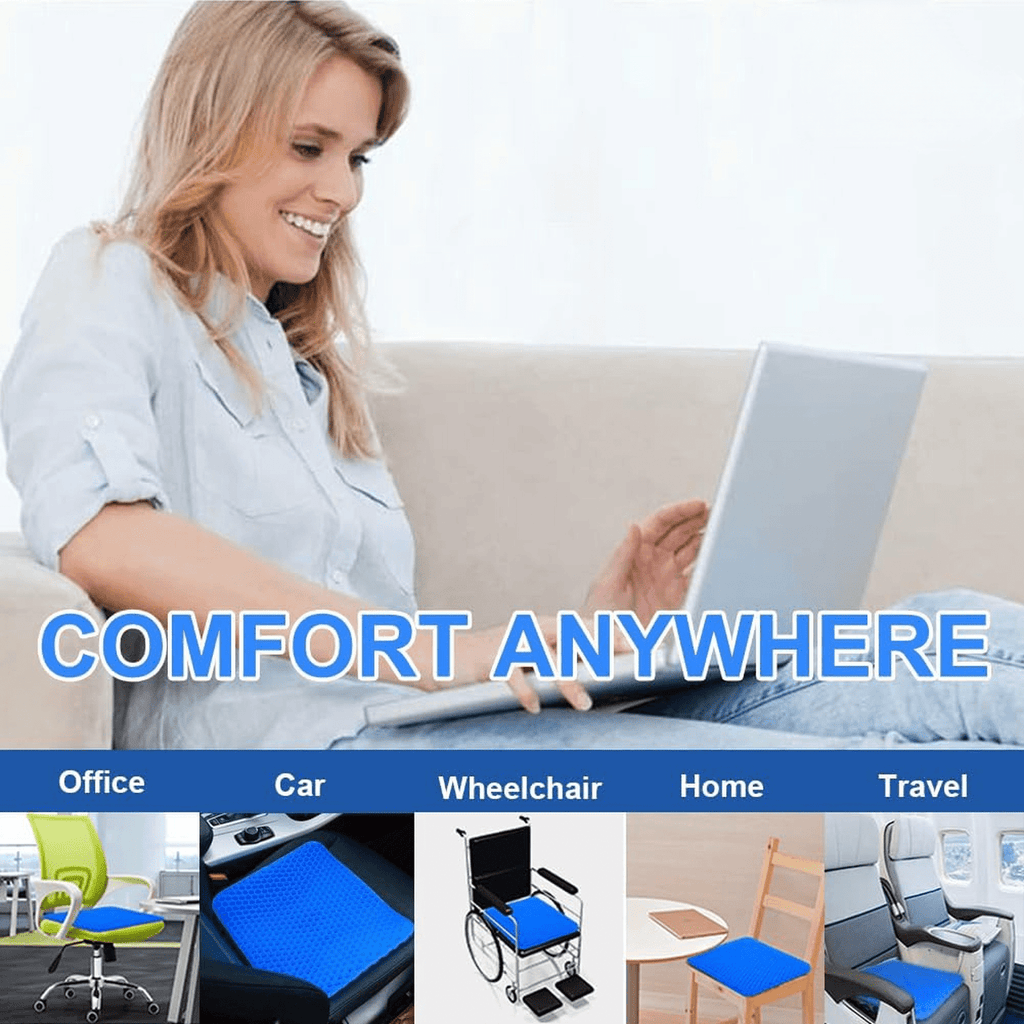 Gel Seat Cushion - Non-Slip Egg Seat Cushion Chair Pads - Office Chair Car Seat Cushion for Sciatica &amp; Back Pain Relief - Coccyx Cushion for Home, Wheelchair, Computer, Desk Chair, Truck