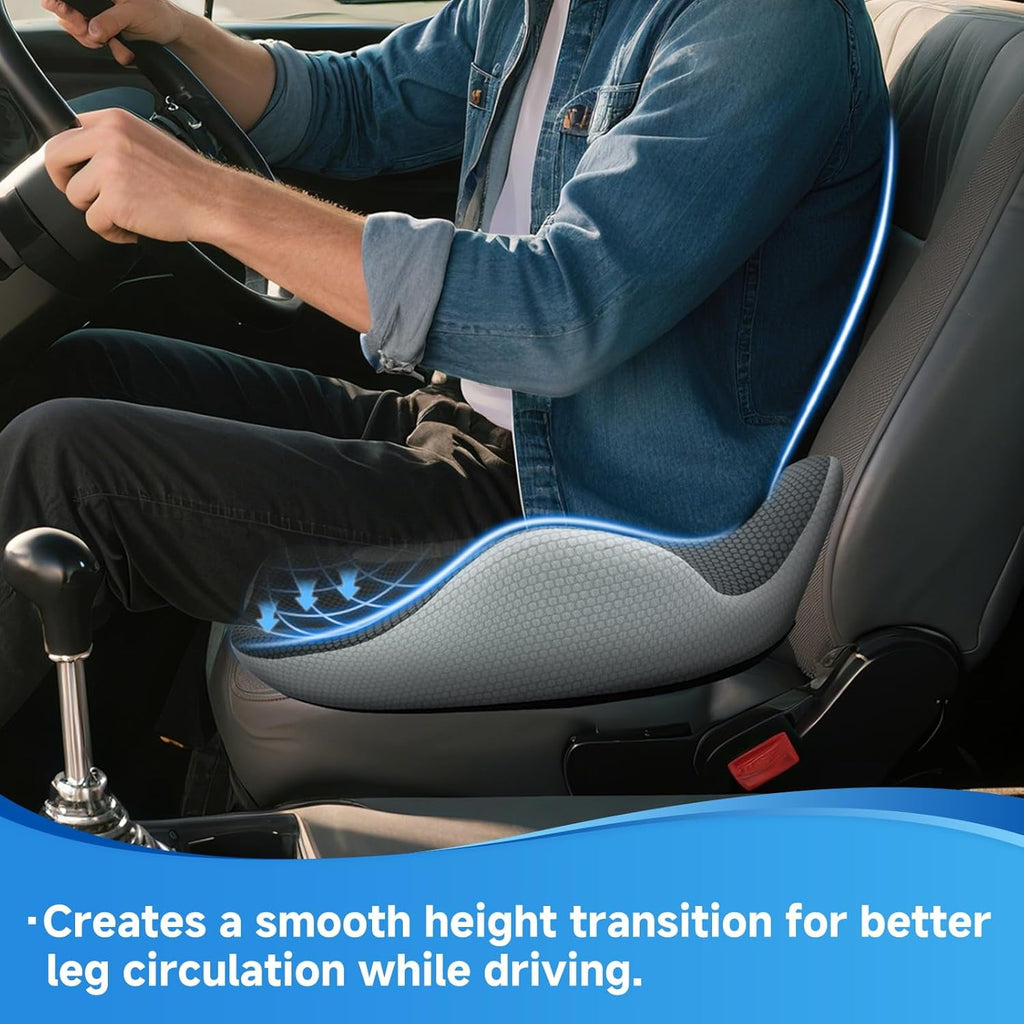 X-Large Seat Cushion for Truck Driver, Upgraded Cushion for Back Support and Pain Relief, Memory Foam with Non-Slip Washable Cover, Relieves Long-Term Truck Sitting and Pain Black