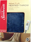 Sunbeam Heated Throw Lagoon Blue 50"x60" 3 Heat Settings Auto Off On NEW