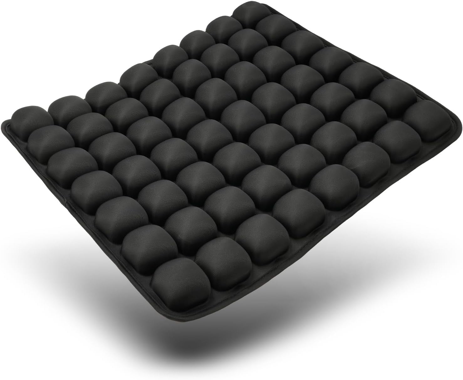 Air Inflatable Travel Seat Cushion, Portable Breathable Comfort Cushion, 56 Air Bubble Design for Airplane, Car, Office Chairs &amp; Home Living – Lightweight &amp; Ergonomic Support,18” x 16” (Black)