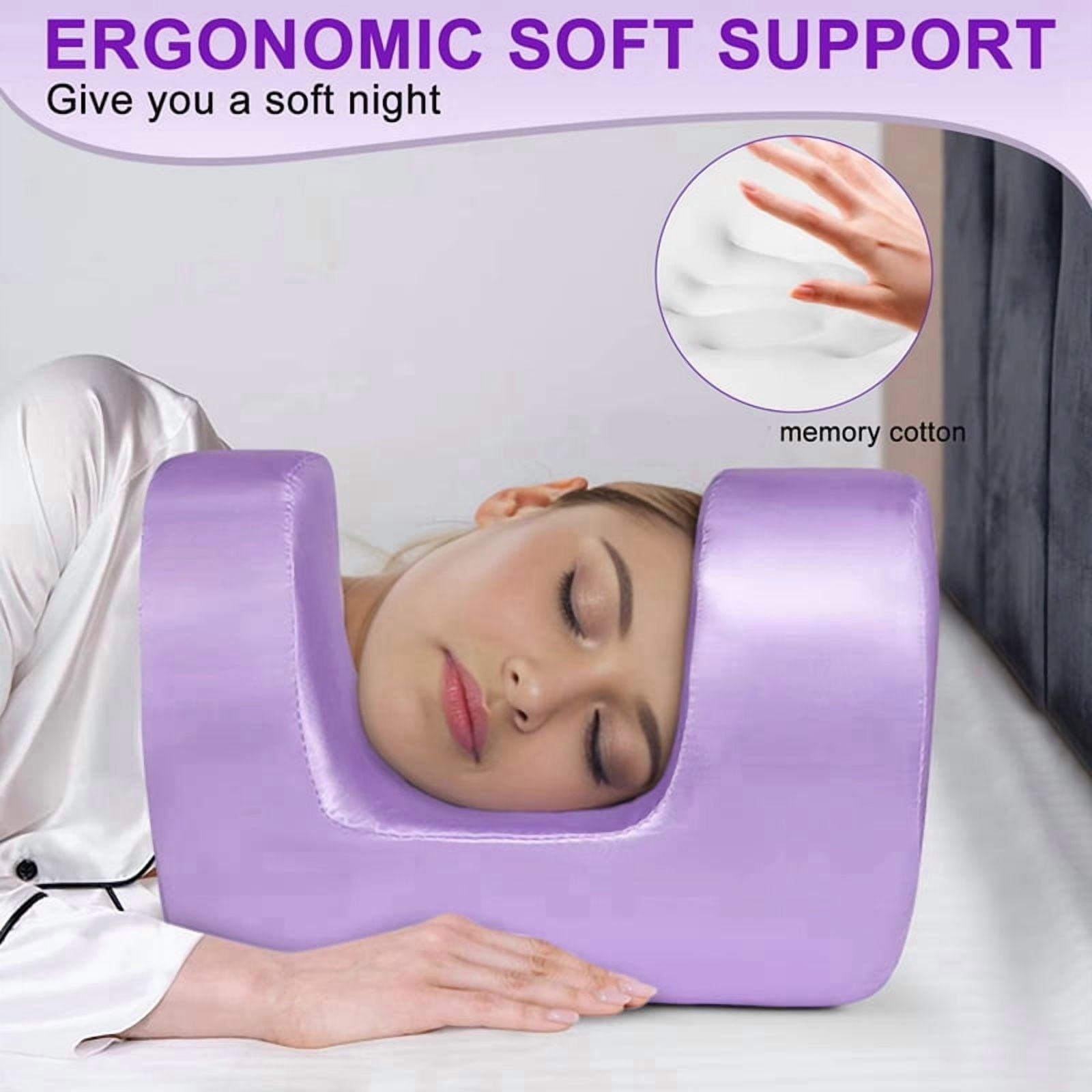 Face Pillow for Wrinkles Anti-Wrinkles-Aging Beauty Soft Memory Foam Back or Side Sleeping