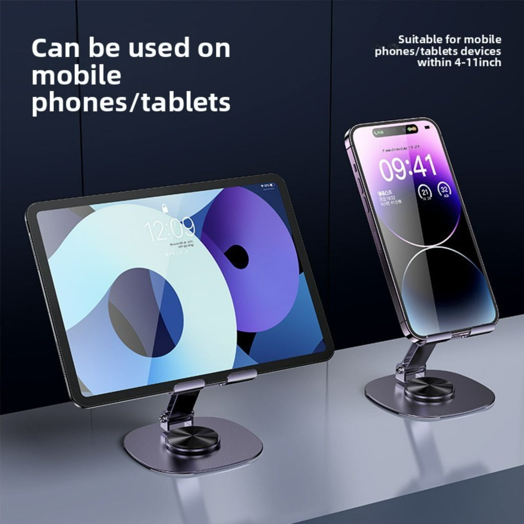 360 Rotating Phone Holder for Desk, Portable &amp; Foldable Cell Phone Stand for Office &amp; Kitchen, Adjustable Tablet Stand for All Mobile Phones, iPhone, iPad, Nintendo Switch (Metal Purple)