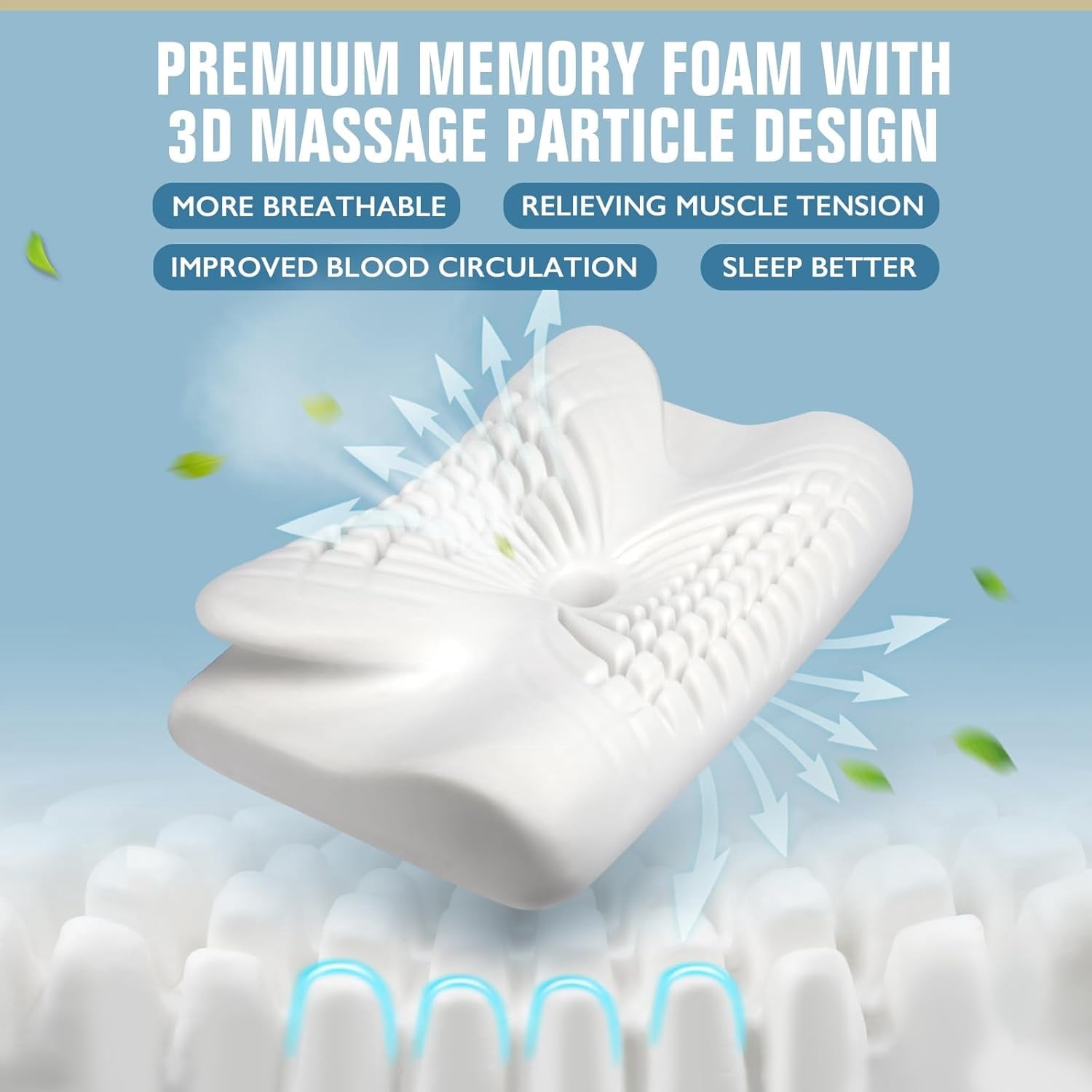 Cervical Pillow for Neck Pain Relief Sleeping, 100% Memory Foam Contour Pillows