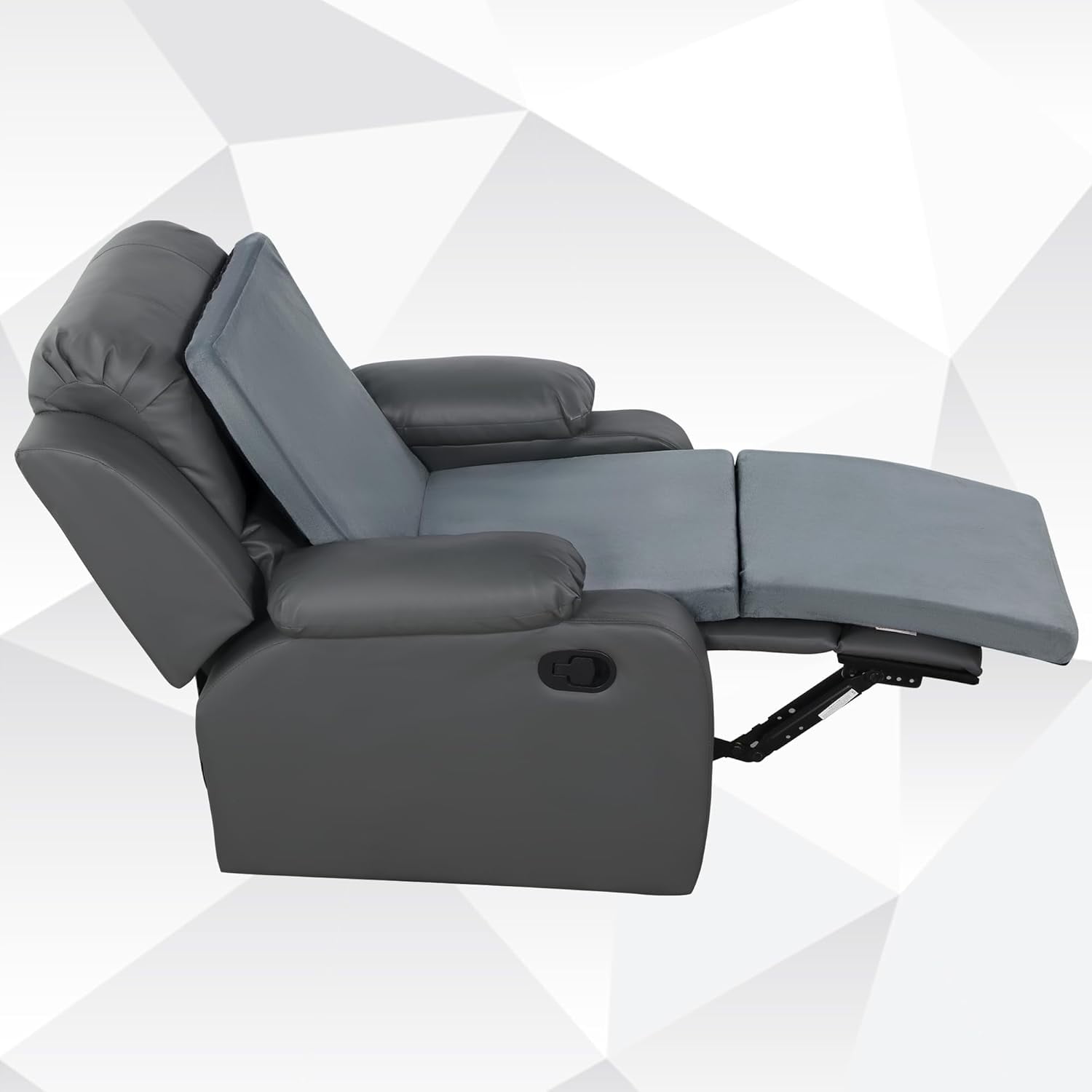 3-in-1 Recliner Seat Cushion with Lumbar Support Pillow &amp; Footrest, Multi-Functional Adjustable Height 2" to 6" for You to Choose, Non-Slip Foam Chair Cushion for Elderly, Light Grey