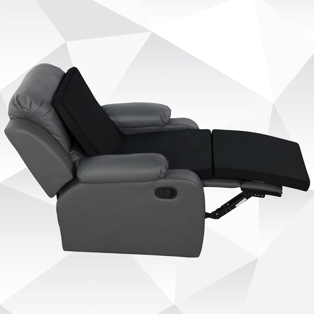 3-in-1 Recliner Seat Cushion with Lumbar Support Pillow &amp; Footrest, Multi-Functional Adjustable Height 2" to 6" for You to Choose, Non-Slip Foam Chair Cushion for Elderly, Light Grey