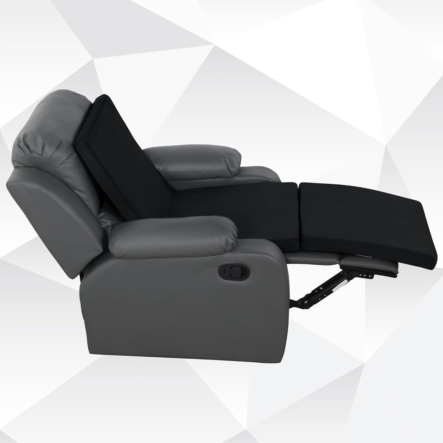 3-in-1 Recliner Seat Cushion with Lumbar Support Pillow &amp; Footrest, Multi-Functional Adjustable Height 2" to 6" for You to Choose, Non-Slip Foam Chair Cushion for Elderly, Light Grey