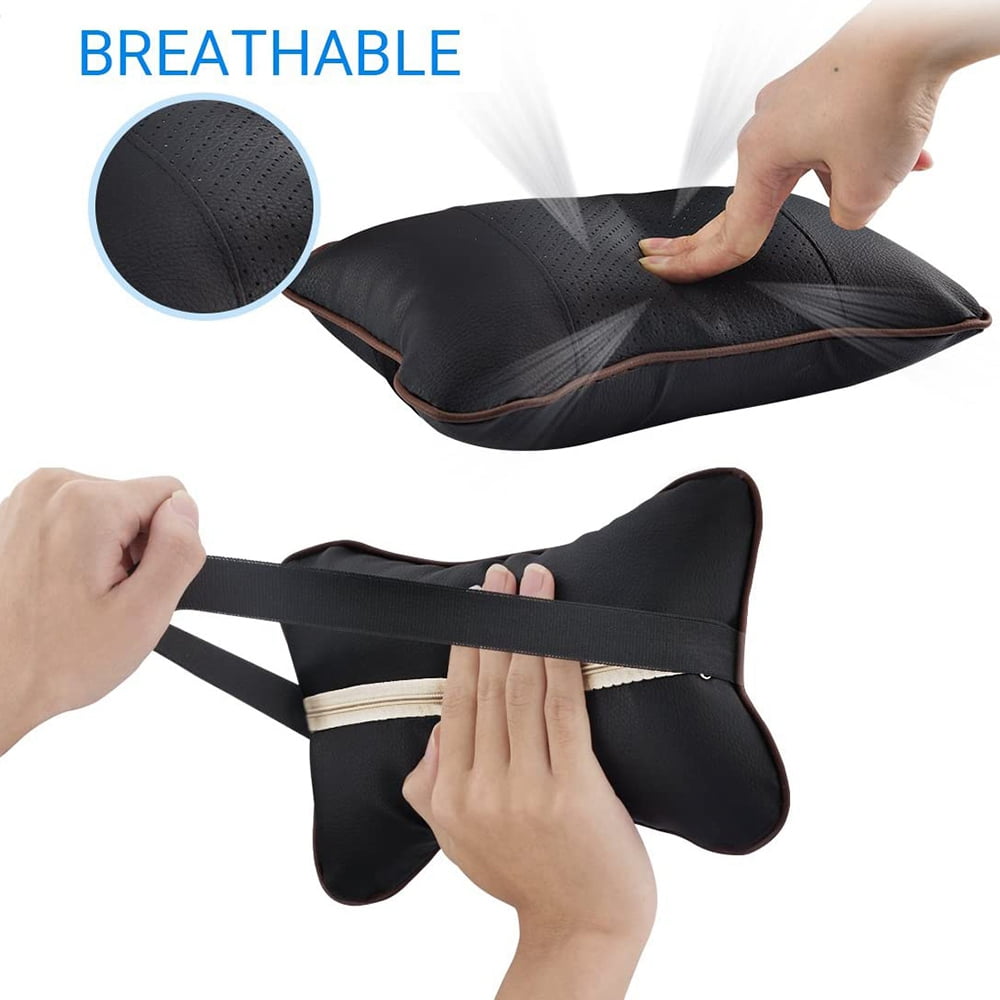 2Pcs Car Neck Pillow Breathable Head Rest Cushion Neck Support Headrest Comfortable Soft for Travel