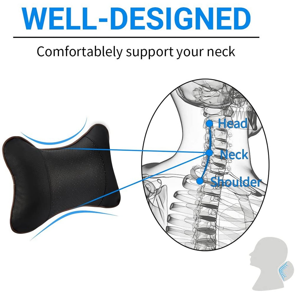2Pcs Car Neck Pillow Breathable Head Rest Cushion Neck Support Headrest Comfortable Soft for Travel