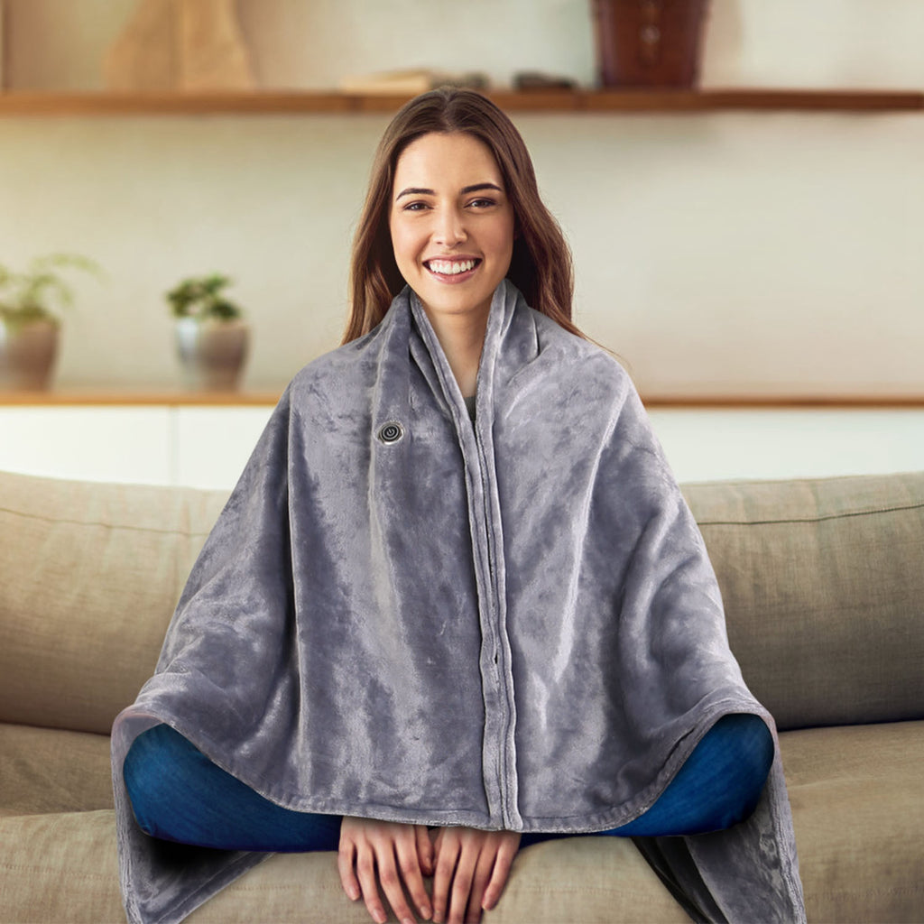 59"x31" Cordless Heated Blanket Battery Operated Portable Electric Heated Shawl 3 Temp Wearable Heating Blanket for Indoor Outdoor