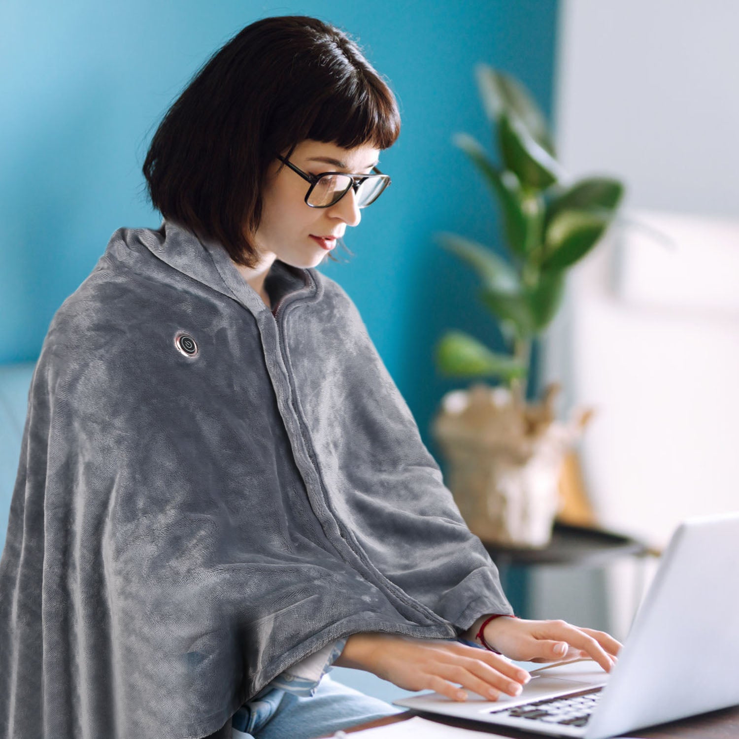 59"x31" Cordless Heated Blanket Battery Operated Portable Electric Heated Shawl 3 Temp Wearable Heating Blanket for Indoor Outdoor