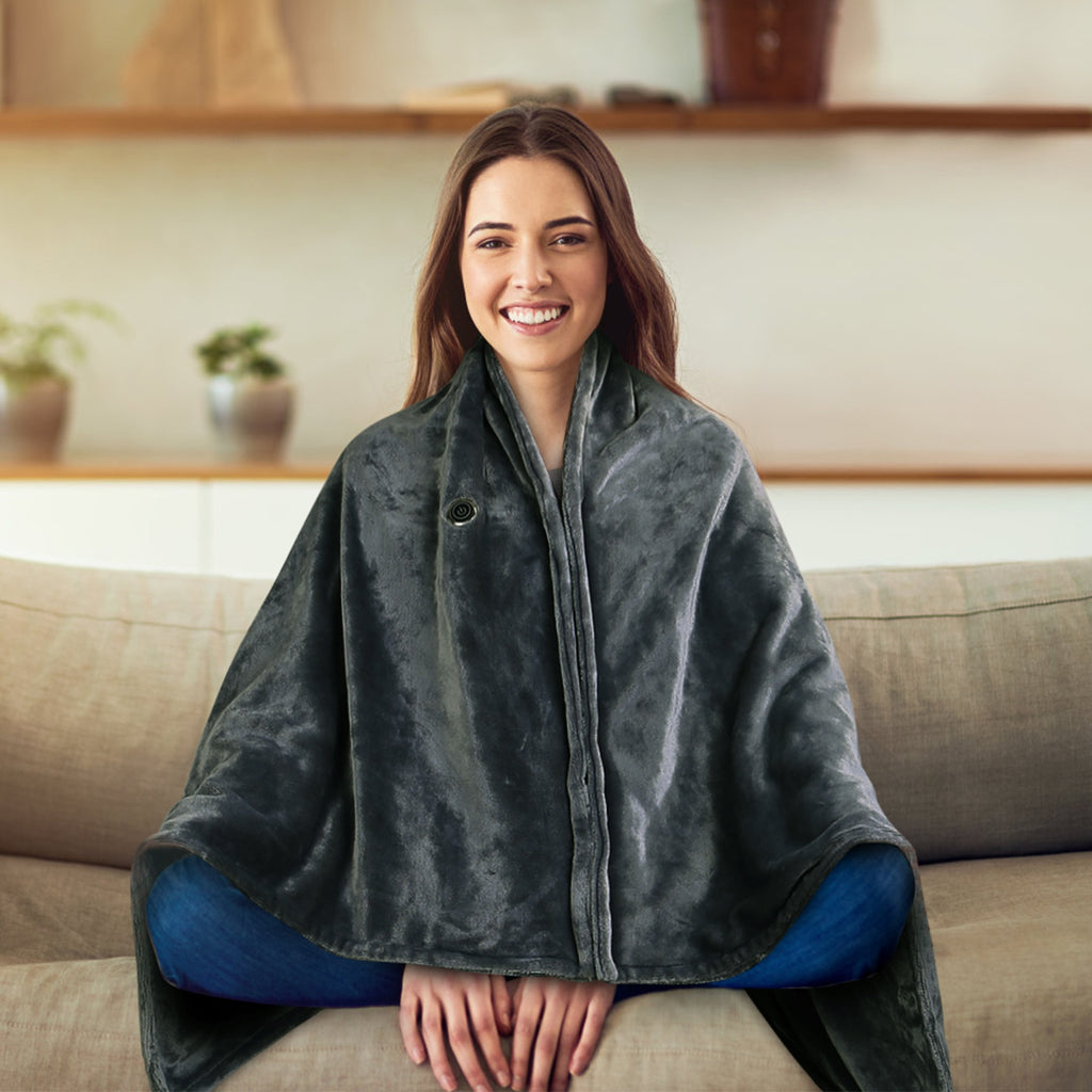 59"x31" Cordless Heated Blanket Battery Operated Portable Electric Heated Shawl 3 Temp Wearable Heating Blanket for Indoor Outdoor