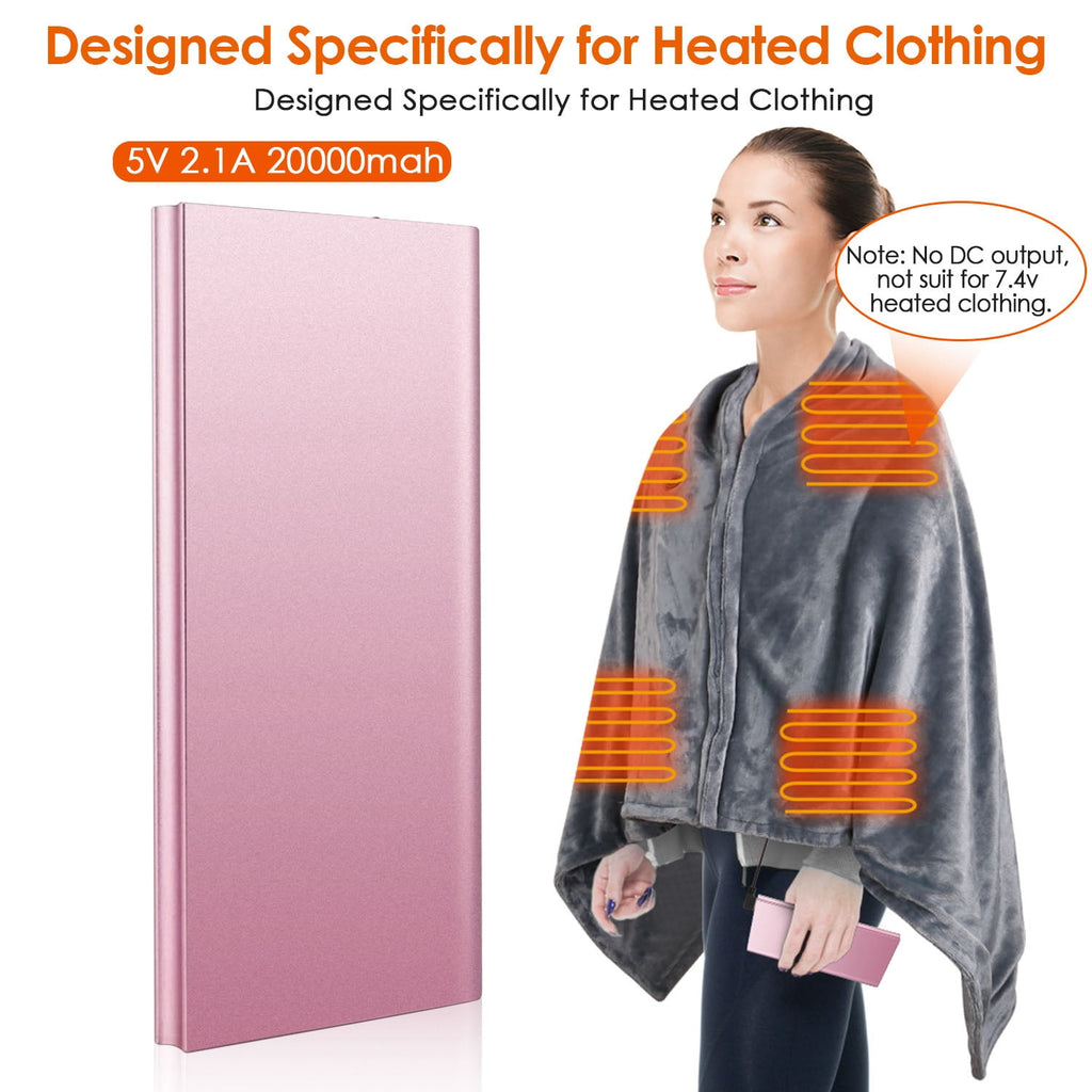 59"x31" Cordless Heated Blanket Battery Operated Portable Electric Heated Shawl 3 Temp Wearable Heating Blanket for Indoor Outdoor