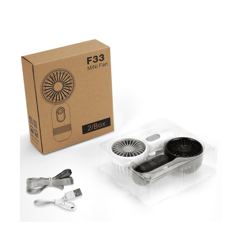 2Pack Portable Handheld Mini Fan, USB Rechargeable Personal Fan with 3 Speeds for Travel/Camping/Outdoor