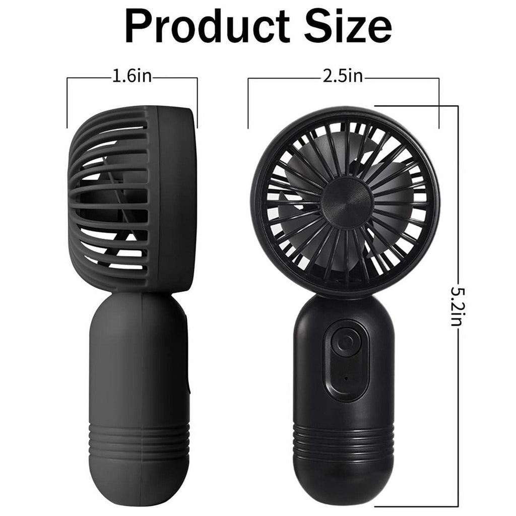 2Pack Portable Handheld Mini Fan, USB Rechargeable Personal Fan with 3 Speeds for Travel/Camping/Outdoor