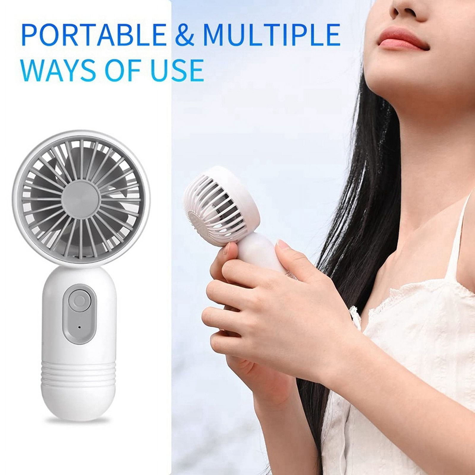 2Pack Portable Handheld Mini Fan, USB Rechargeable Personal Fan with 3 Speeds for Travel/Camping/Outdoor
