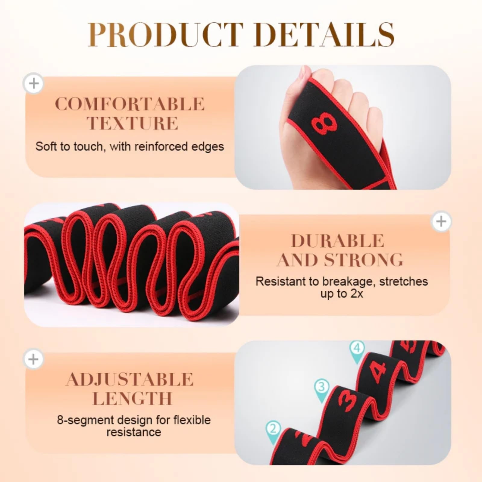 Fitness Resistance Band for Stretching and Yoga,Number Resistance Band,Fitness Resistance Bands with Numbers,Fitness Resistance Bands Numbered,Divided Into Different Tiers, Levels