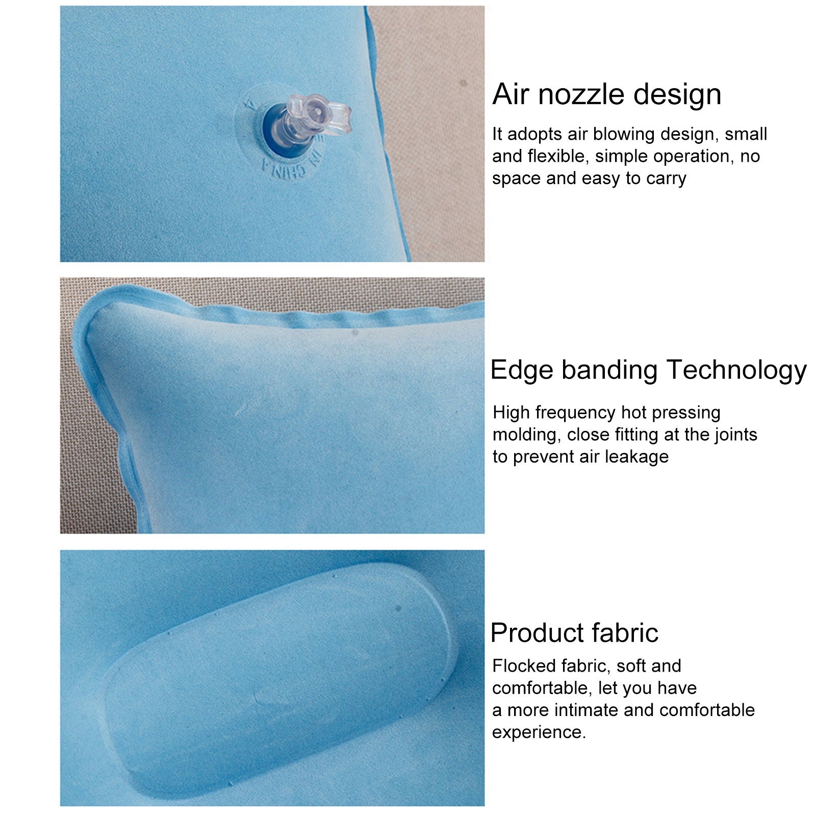 Inflatable Camping Pillow, 9.4 X13.6 Inch Ultra Light Backpacking Pillow, Portable Sleeping Pillow for Hiking, Outdoor, Travel, Picnic 4PCS