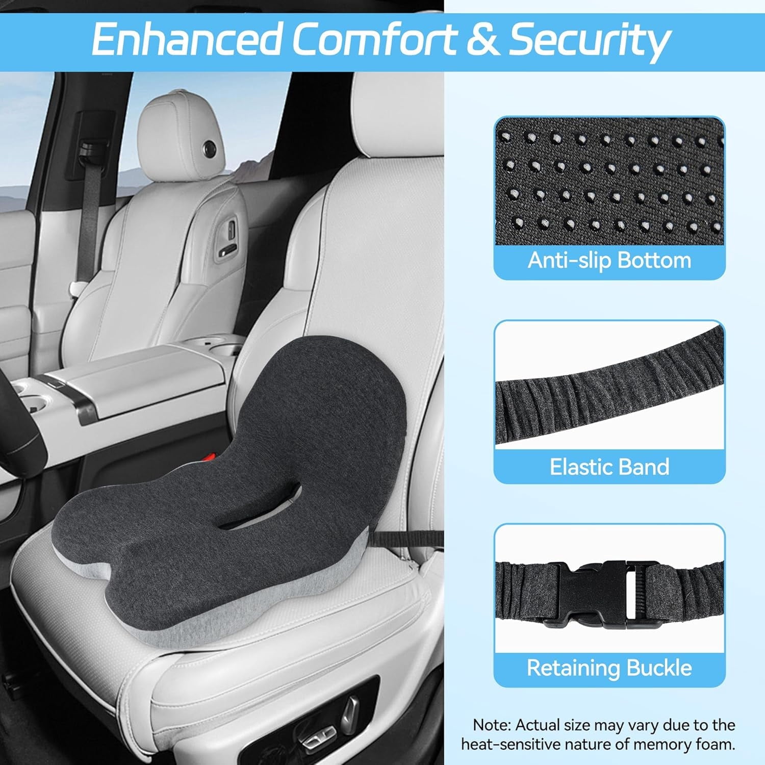Trucker seat Cushions for Long Sitting, semi Truck seat Cushion with Lumbar Support, Truck seat Cushion for Back Pain and Supporting The HIPS, Trucker Essentials