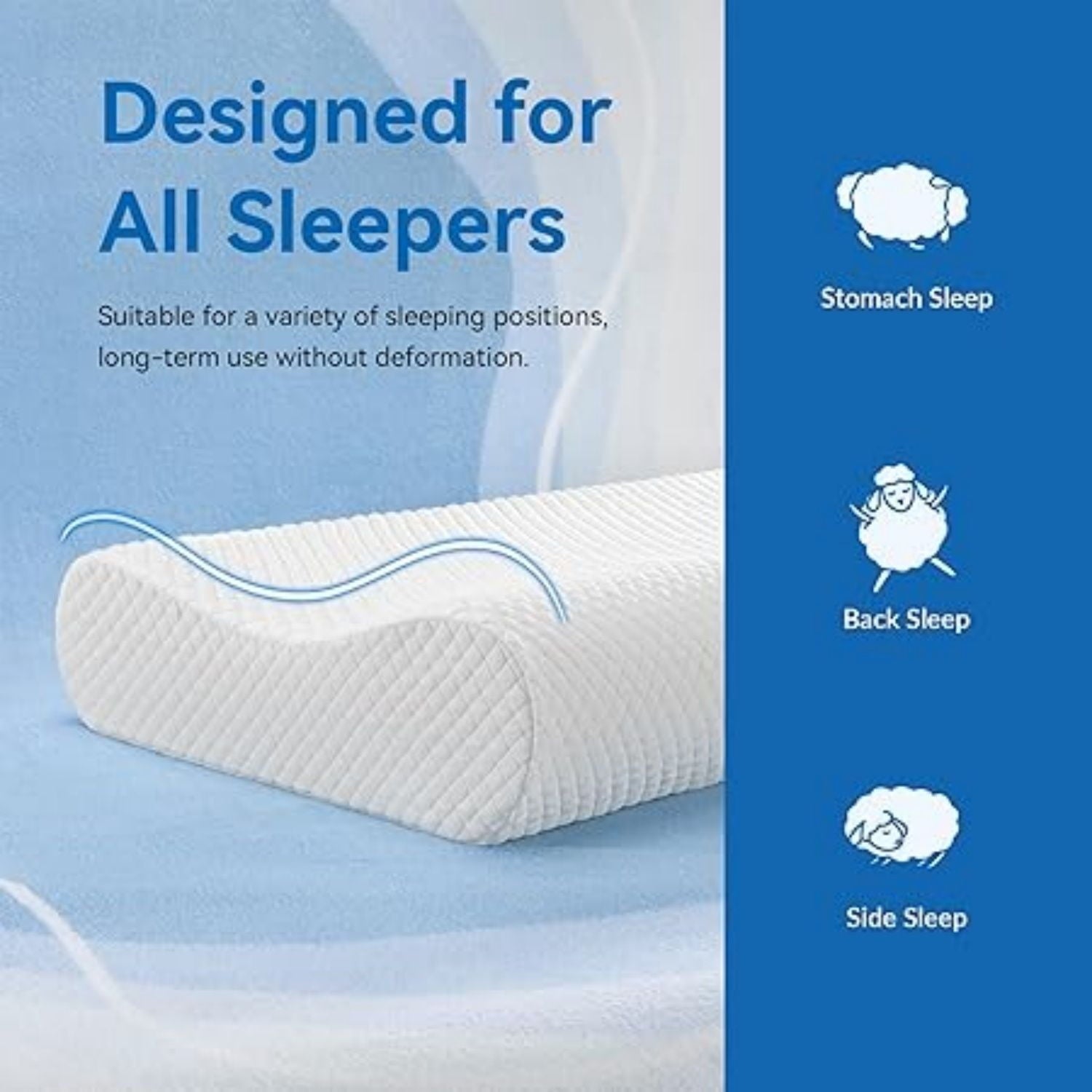 32" King Size  Memory Foam Pillow, Cervical Pillow for Neck Pain Relief, Neck Orthopedic  Pillows for Side, Back and Stomach S pers