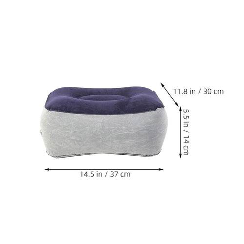 2pcs Inflatable Travel Foot Rest Adjustable Flocking Pillow Portable Soft Leg Cushion for Office Desk Car Chair Airplane