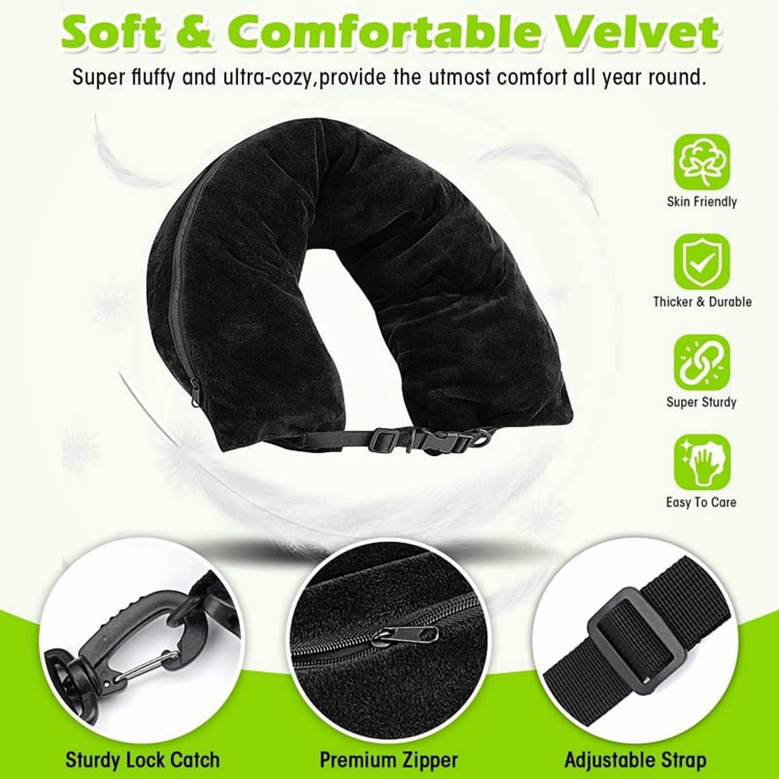 Travel Neck Pillow Stuffable with Clothes, Stuffable Neck Pillow for Travel, Packable Empty Neck Pillow, Secret Pillow