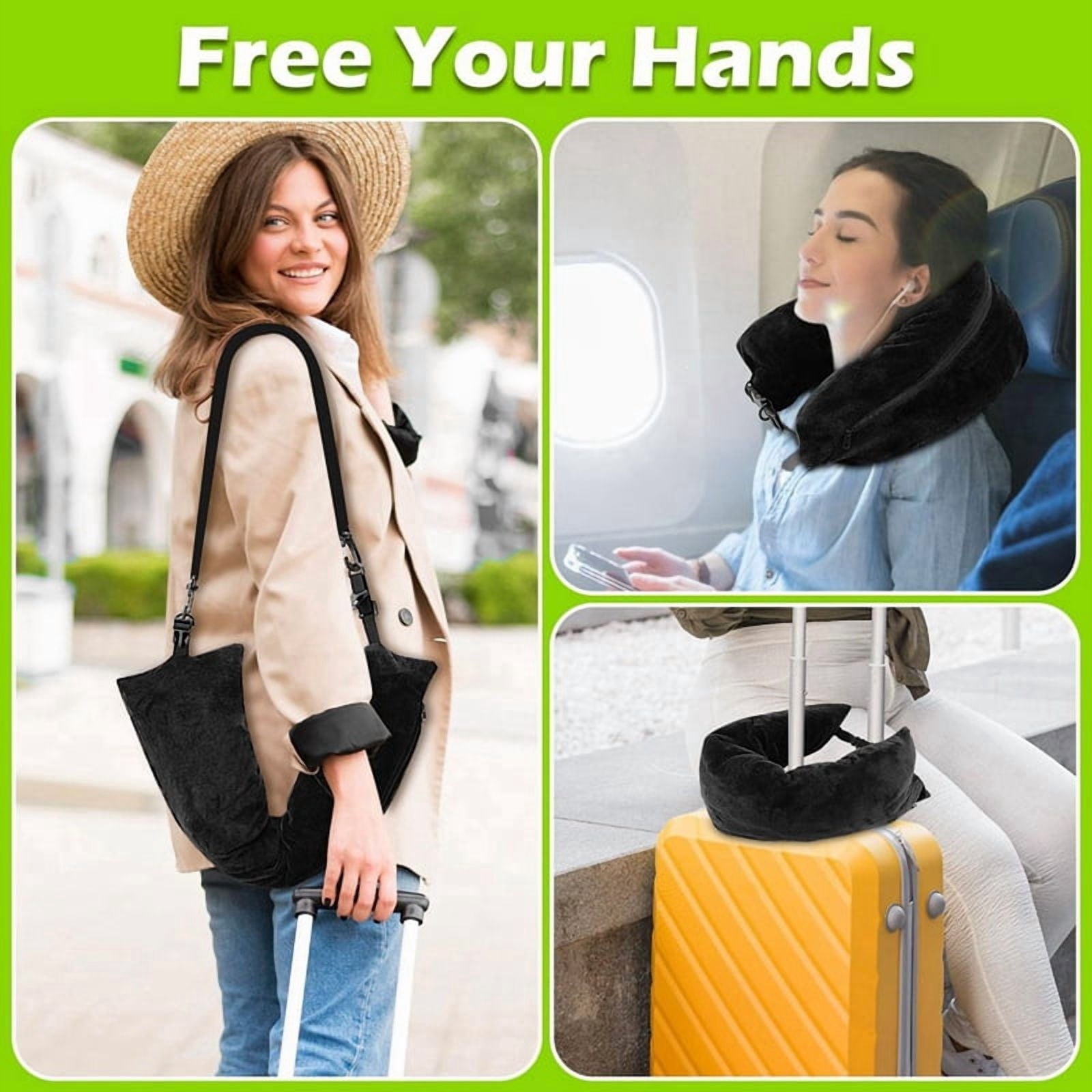 Travel Neck Pillow Stuffable with Clothes, Stuffable Neck Pillow for Travel, Packable Empty Neck Pillow, Secret Pillow